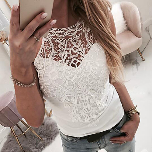 

Women's Solid Colored T-shirt Daily White / Blushing Pink