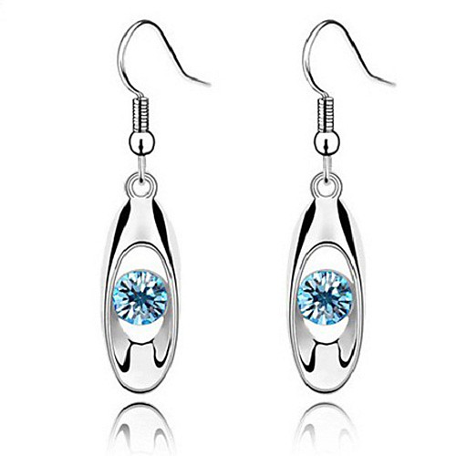 

Women's Crystal Earrings Pear Cut Precious Sweet Cute Earrings Jewelry Light Purple / Fuchsia / Blue For Wedding Party Daily 2 Pair