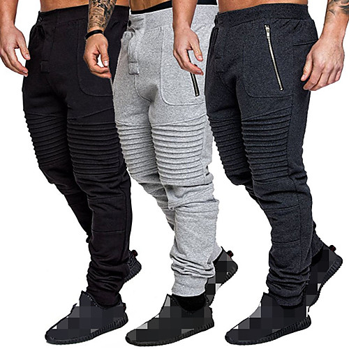 

Men's Jogger Pants Joggers Running Pants Track Pants Sports Pants Drawstring Sports Winter Bottoms Running Jogging Training Breathable Moisture Wicking Soft Solid Colored Dark Gray Black Gray