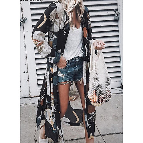 

Women's Yellow Khaki Blue Cover-Up Swimwear Swimsuit - Floral S M L Yellow