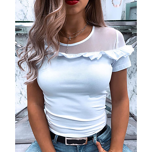 

Women's Daily T-shirt - Solid Colored White