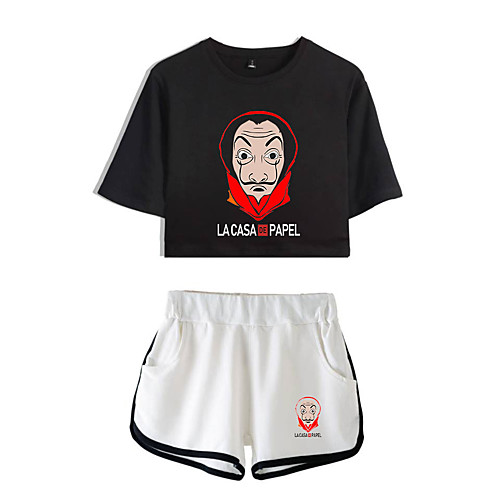 

Inspired by la casa de papel Dali Pants Cosplay Costume Pure Cotton Print Printing Shorts For Women's / T-shirt