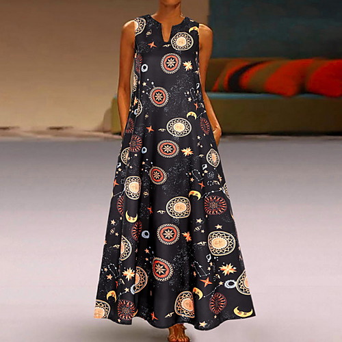 

Women's Yellow Orange Dress Swing Floral S M
