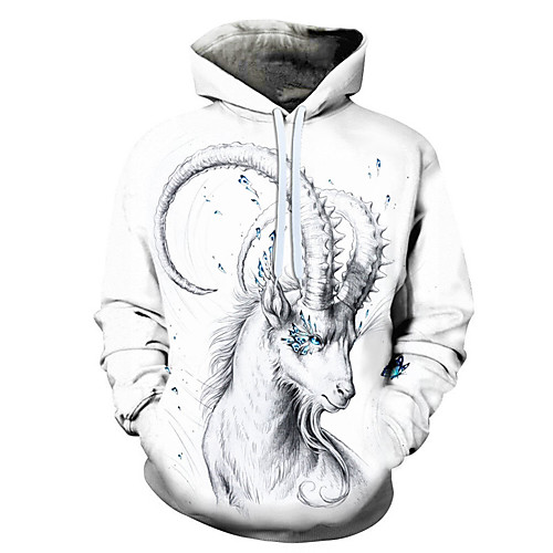 

Men's 3D Print / Casual Hoodie - 3D / Cartoon / Character White US32 / UK32 / EU40