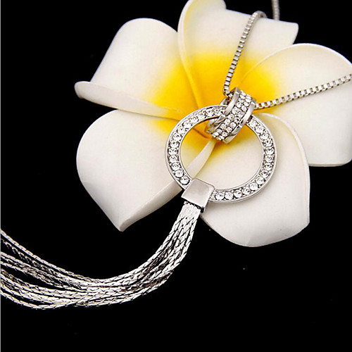 

Women's Silver Gold Cubic Zirconia Long Necklace Classic Vertical / Gold bar Simple Classic Fashion Chrome Gold Silver 80 cm Necklace Jewelry 1pc For Gift Daily Festival