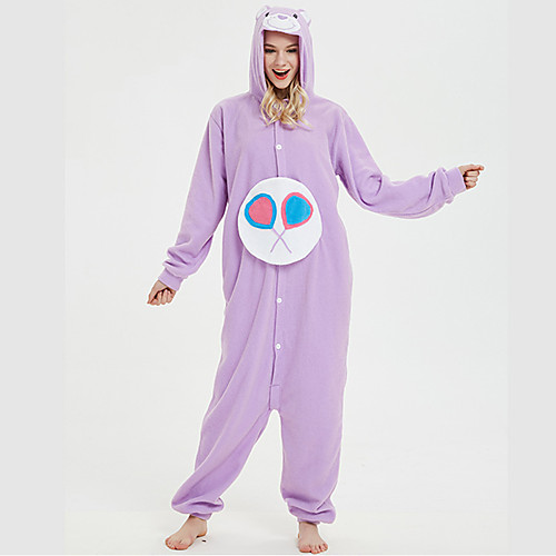 

Adults' Kigurumi Pajamas Bear Onesie Pajamas Flannelette Purple Cosplay For Men and Women Animal Sleepwear Cartoon Festival / Holiday Costumes