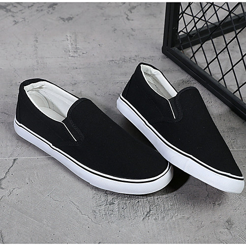 

Men's Canvas Summer Loafers & Slip-Ons Non-slipping White / Black