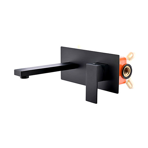 

Bathroom Sink Faucet - Wall Mount Painted Finishes Wall Installation Single Handle One HoleBath Taps