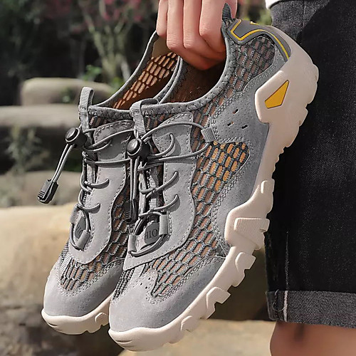 

Men's Mesh / PU Spring & Summer Sporty Trainers / Athletic Shoes Hiking Shoes Non-slipping Khaki / Brown / Black