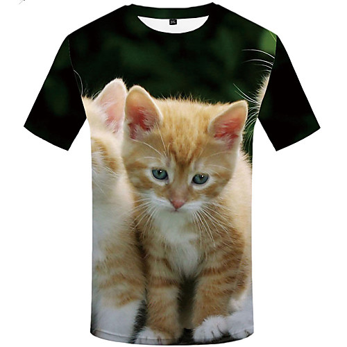 

Men's Daily Sports Basic / Street chic T-shirt - 3D / Animal / Cartoon Print Blue