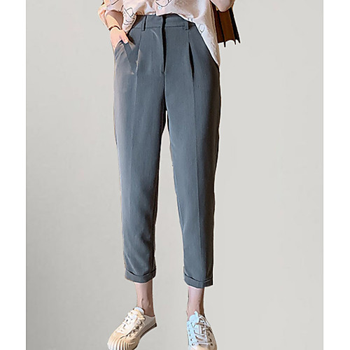 

Women's Basic Harem Pants - Solid Colored Black Beige Gray S M L