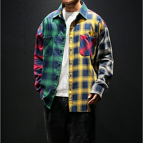 

Men's Sports Shirt - Plaid Yellow