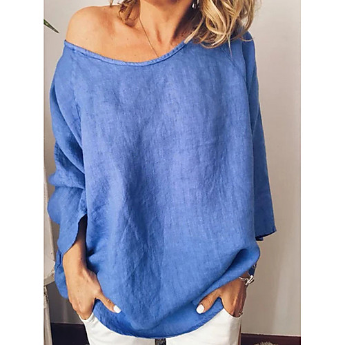 

Women's Daily Blouse - Solid Colored Yellow