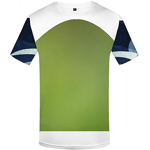 

Men's Daily Sports Basic / Street chic T-shirt - 3D / Graphic Print Green