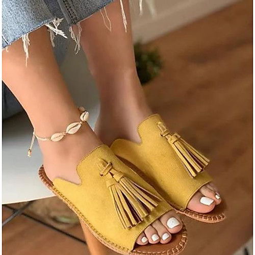 

Women's Sandals Flat Heel Open Toe PU Summer Light Brown / Yellow / Orange