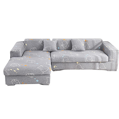 

Line Print Dustproof All-powerful Slipcovers Stretch Sofa Cover Super Soft Fabric Couch Cover with One Free Pillow Case