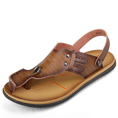 

Men's PU Spring & Summer Casual Sandals Breathable Yellow / Brown