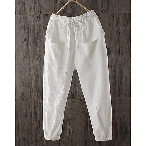 

Women's Basic Chinos Pants - Solid Colored White Brown Black S M L