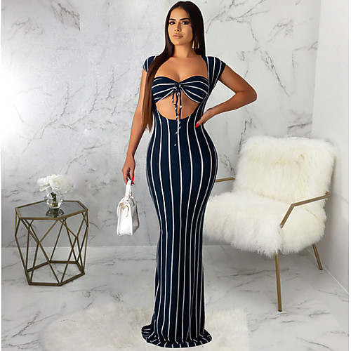 

Women's Wine Purple Dress Sheath Striped S M