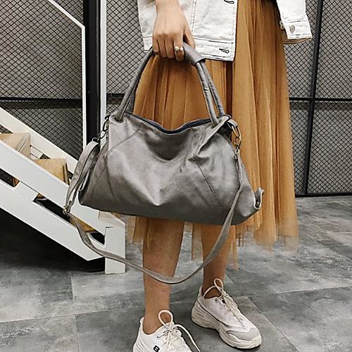 

Women's PU Top Handle Bag Solid Color Light Gray / Brown / Black