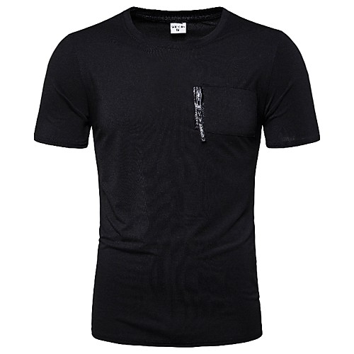 

Men's Solid Colored Slim T-shirt - Cotton Basic Daily Round Neck White / Black / Army Green / Short Sleeve