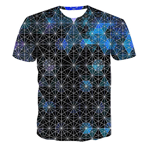 

Men's Club Weekend Street chic / Punk & Gothic T-shirt - Color Block / 3D / Visual Deception Print Black