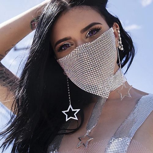 

Alloy Face Chain Crystal / Rhinestone Style Decoration Half Face For Party Evening Holiday Luxury Boho Silver Golden / Women's