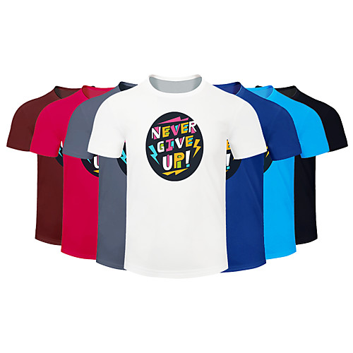 

Men's Running T-Shirt Workout Shirt Round Neck Running Walking Jogging Breathable Quick Dry Moisture Wicking Sportswear Plus Size Tee / T-shirt Top Short Sleeve Activewear Micro-elastic