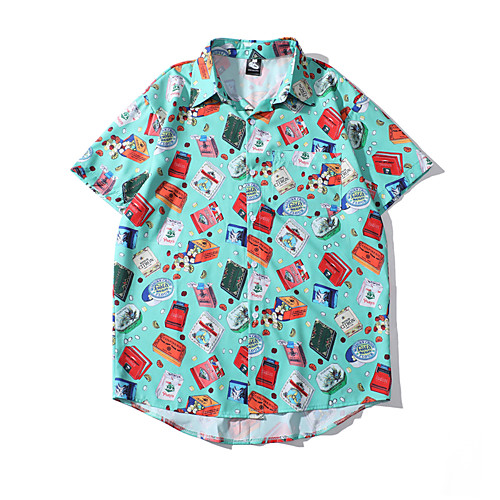 

Men's Daily Basic Shirt - Graphic Print Light Blue