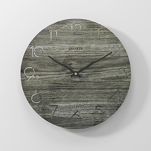 

Modern minimalist silent fashion wall clock wooden clock dark gray 30x30cm