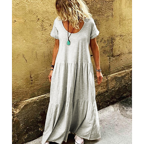 

Women's Yellow Light gray Dress Tunic Solid Color M L