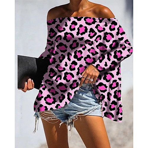 

Women's Daily Blouse - Leopard Yellow