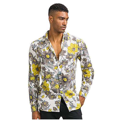 

Men's Daily Going out Basic Shirt - Color Block / 3D / Tie Dye Print Navy Blue