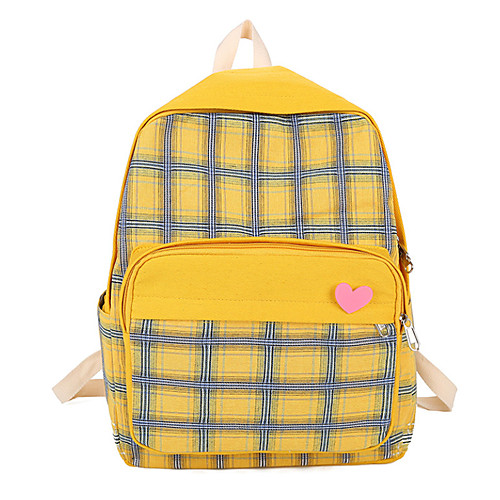 

Large Capacity Polyester Oxford Zipper Commuter Backpack Solid Color Daily Yellow / Green / Black