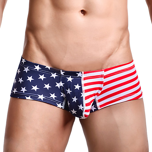 

men's print cotton boxers underwear - normal, national flag 1 piece low waist red s m l