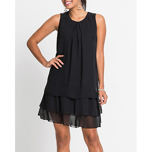 

Women's Black Dress Party Work Casual Spring & Summer Party Causal Daily Shift Solid Color M L