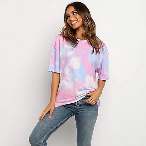 

Women's Daily Basic T-shirt - Geometric Purple