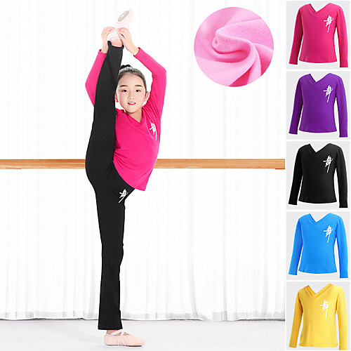 

Kids' Dancewear Unitards / Tops Girls' Training / Performance Cotton Blend Gore Long Sleeve Top