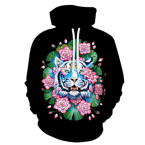 

Men's 3D Print / Casual Hoodie - 3D / Cartoon / Character Black US32 / UK32 / EU40