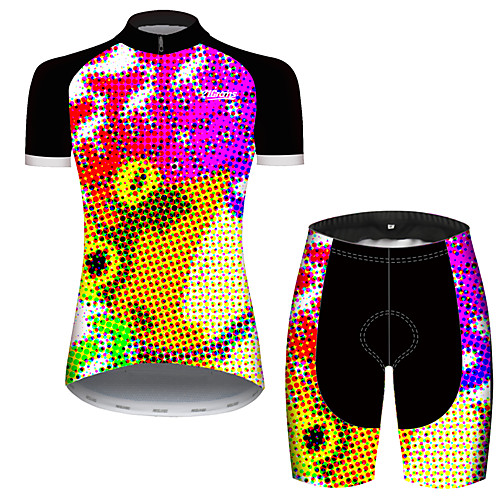 

21Grams Women's Short Sleeve Cycling Jersey with Shorts Black / Yellow Bike Clothing Suit Breathable Quick Dry Ultraviolet Resistant Sweat-wicking Sports Mountain Bike MTB Road Bike Cycling Clothing