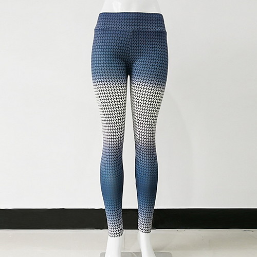 

Women's Basic Legging - Geometric Mid Waist Blue S M L