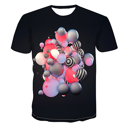 

Men's Club Weekend Street chic / Punk & Gothic T-shirt - Color Block / 3D / Abstract Print Black