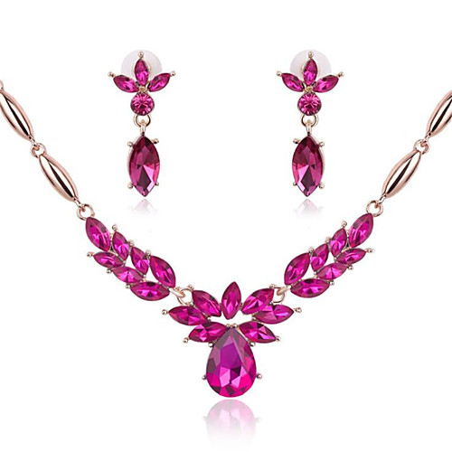 

Women's Jewelry Set Classic Flower Stylish Earrings Jewelry Red / Green For Party Evening Gift 1 set