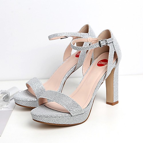 

Women's Sandals Chunky Heel Open Toe PU Summer Pink / Champagne / Dark Blue