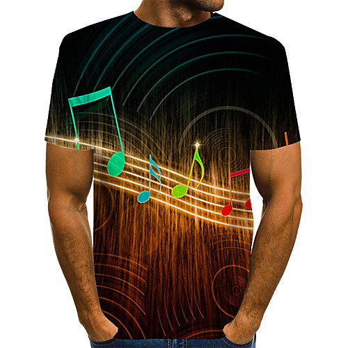 

Men's Daily Holiday Street chic / Exaggerated T-shirt - Color Block / 3D / Abstract Print Black
