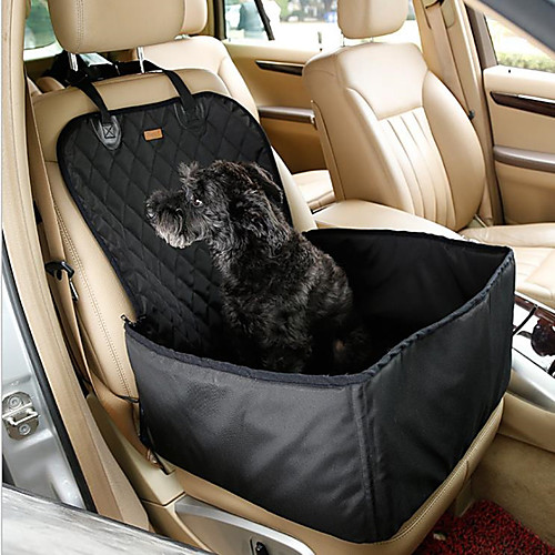 

Dog Cat Pets Car Seat Cover Adjustable Breathable Travel Pet Mats & Pads Nylon Solid Colored Black