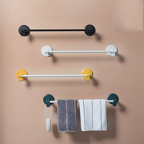 

1 Pc Punch-free Paste Bathroom Towel Rack Multifunctional Pp Wall Mounted Waterproof Towel Rack Bathroom Kitchen Storage Rack
