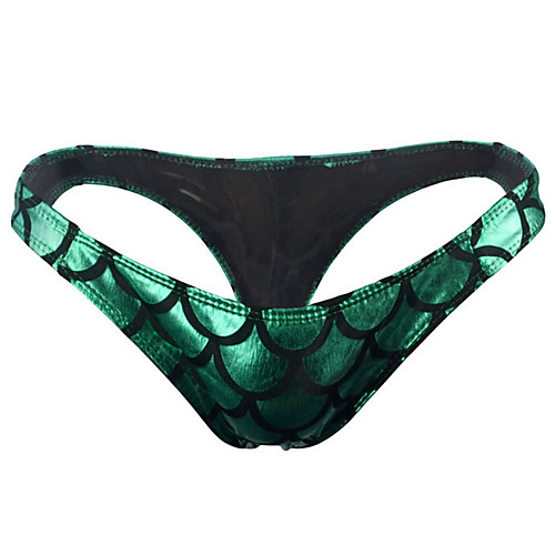 

Men's Print G-string Underwear - Normal Low Waist Green Black One-Size