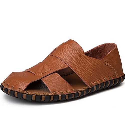 

Men's PU Summer Sandals Non-slipping White / Brown / Black