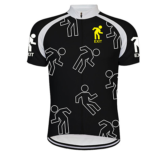 

21Grams Men's Short Sleeve Cycling Jersey Black / White Bike Jersey Top Mountain Bike MTB Road Bike Cycling UV Resistant Breathable Quick Dry Sports Clothing Apparel / Stretchy